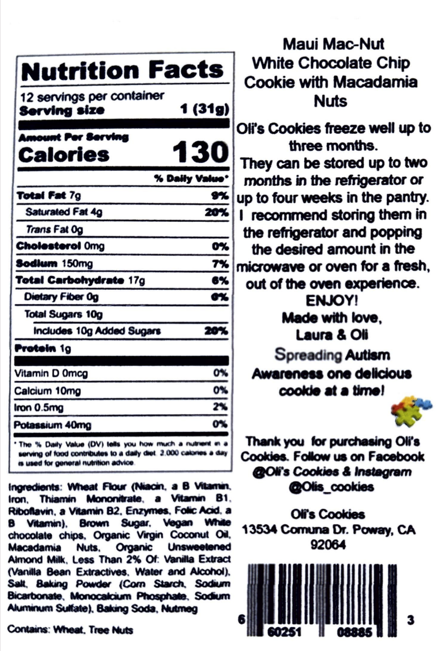 Maui Mac Nut Cookies